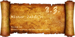 Nistor Zalán névjegykártya